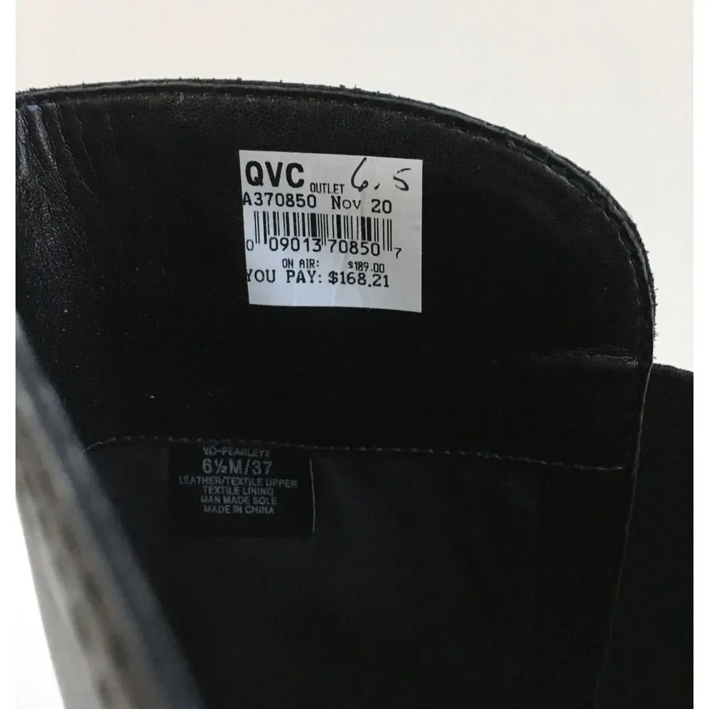 Vince Camuto Pearley Knee High Black Leather Riding Boots Size 6.5M